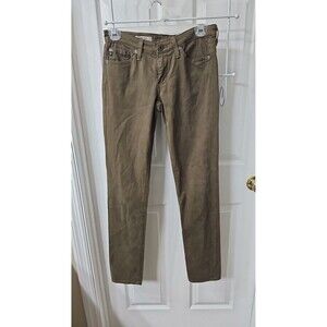 AG Adriano Goldschmied Women's The Stilt Cigarette Leg Jeans Olive Green Size 25